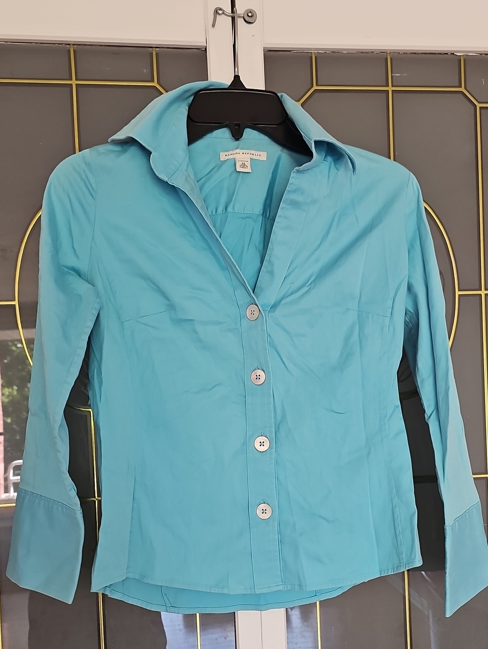 Banana Republic Women’s Turquoise Button-Down Shirt